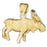 14k Yellow Gold 3-D Moose Charm