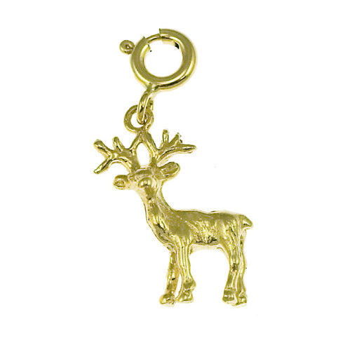 14k Yellow Gold 3-D Moose Charm