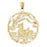 14k Yellow Gold Duck in Pond Charm