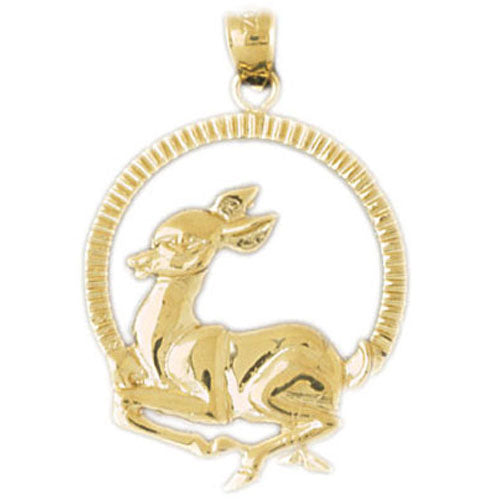 14k Yellow Gold Deer Charm