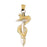 14k Gold 3-D Two Tone Cobra Wrapped Around Sword Charm