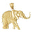 14k Yellow Gold Elephant Charm