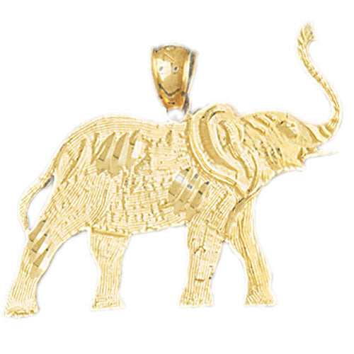 14k Yellow Gold Elephant Charm