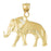 14k Yellow Gold Elephant Charm