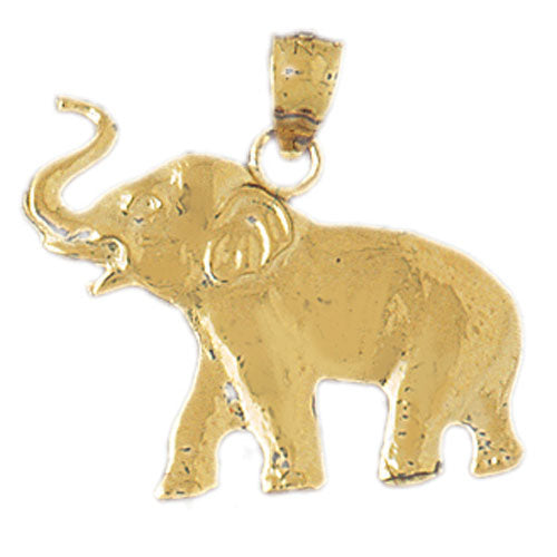 14k Yellow Gold Elephant Charm