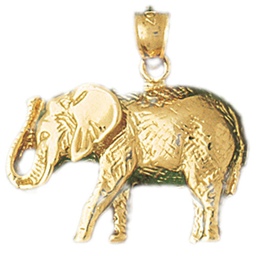 14k Yellow Gold Elephant Charm