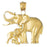 14k Yellow Gold Elephant Charm