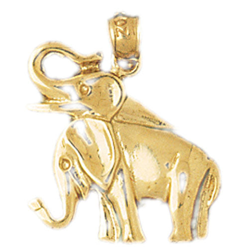 14k Yellow Gold Elephant Charm