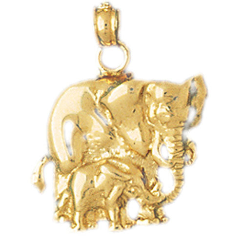 14k Yellow Gold Elephant Charm