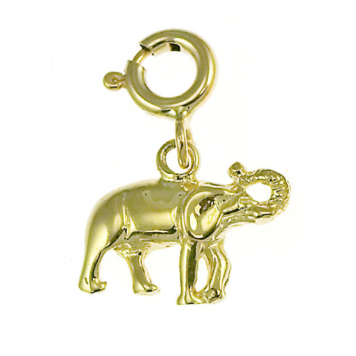 14k Yellow Gold Elephant Charm