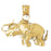 14k Yellow Gold Elephant Charm