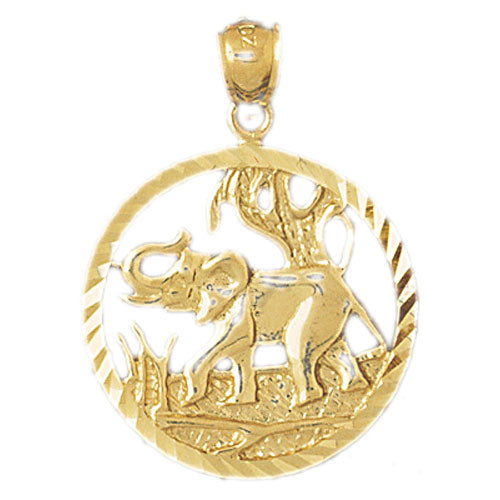 14k Yellow Gold Elephant Charm