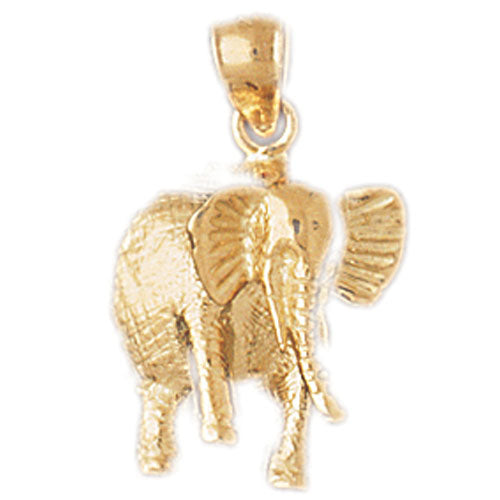 14k Yellow Gold Elephant Charm