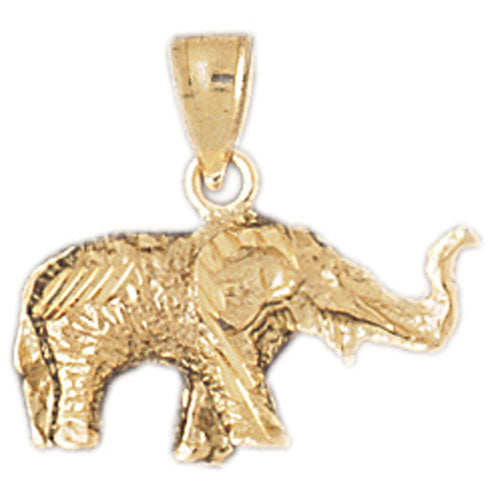 14k Yellow Gold 3-D Elephant Charm