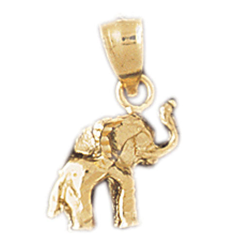 14k Yellow Gold 3-D Elephant Charm