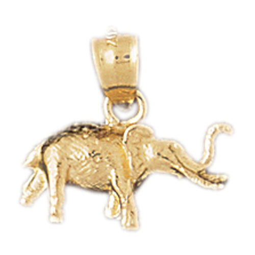 14k Yellow Gold 3-D Elephant Charm