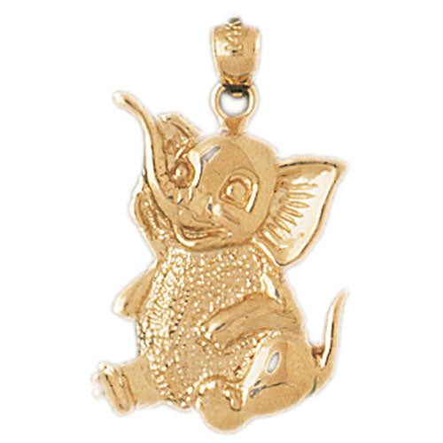 14k Yellow Gold Elephant Charm