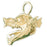 14k Yellow Gold Dragon Head Charm