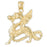 14k Yellow Gold Dragon Charm