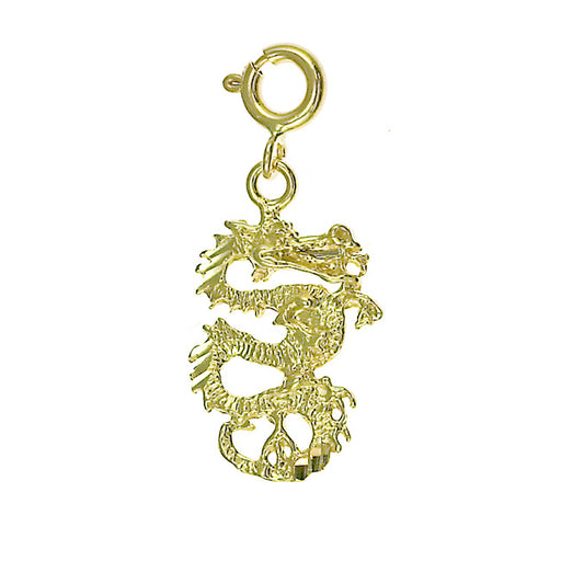 14k Yellow Gold 3-D Dragon Charm