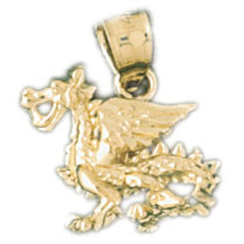 14k Yellow Gold 3-D Dragon Charm