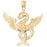 14k Yellow Gold Dragon Charm