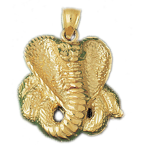 14k Yellow Gold Cobra Charm