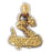 14k Yellow Gold Rattle Snake Charm