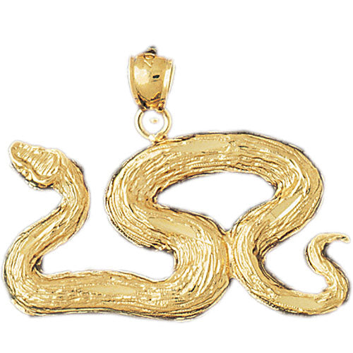14k Yellow Gold Snake Charm