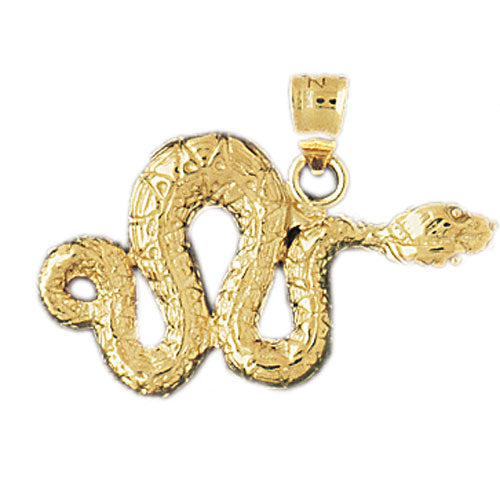 14k Yellow Gold Boa Constrictor Snake Charm
