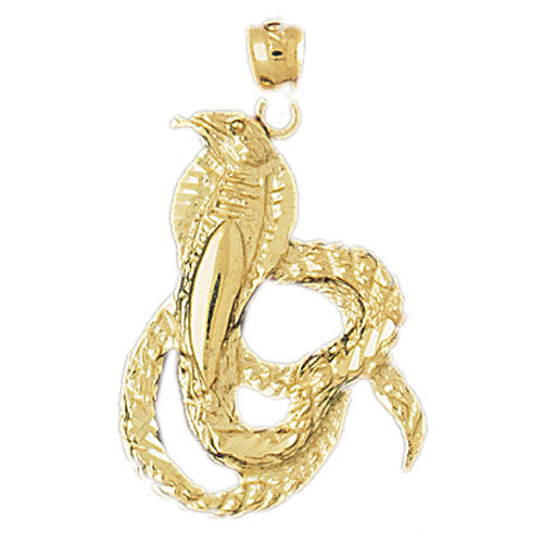 14k Yellow Gold Cobra Charm