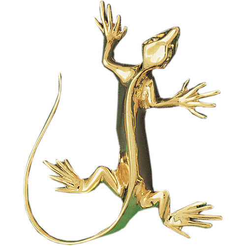 14k Yellow Gold Lizard Charm