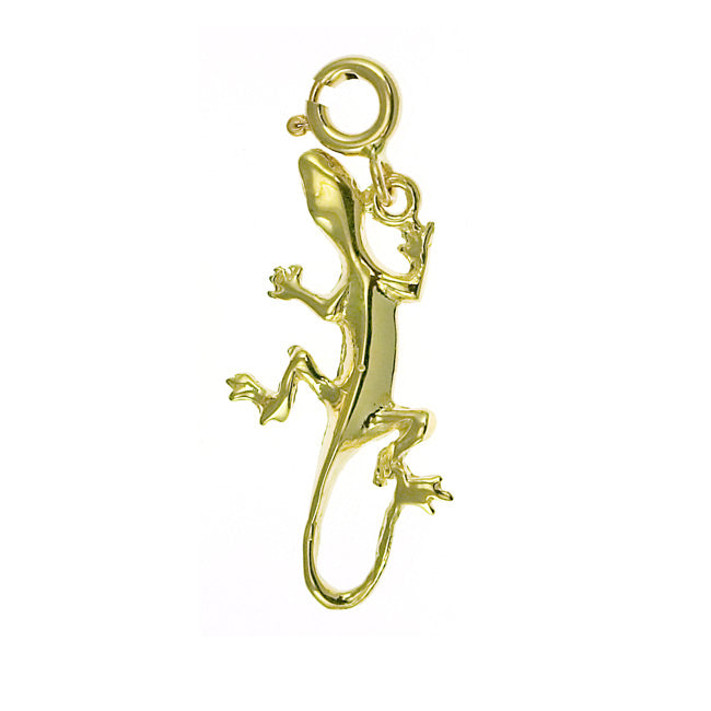 14k Yellow Gold Lizard Charm