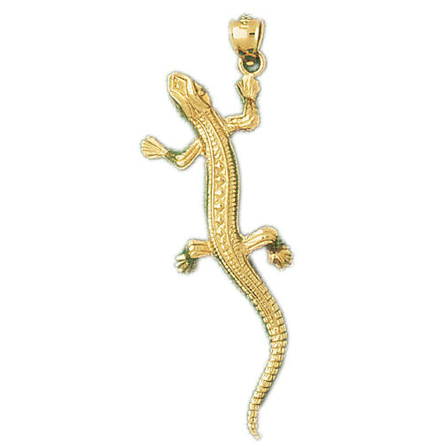 14k Yellow Gold Lizard Charm