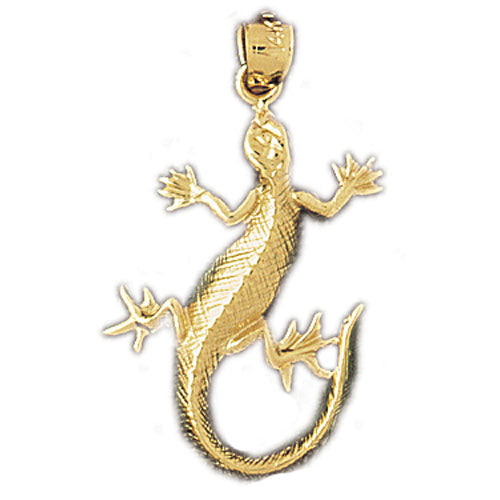 14k Yellow Gold Lizard Charm