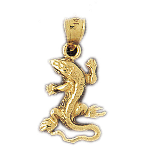 14k Yellow Gold Lizard Charm