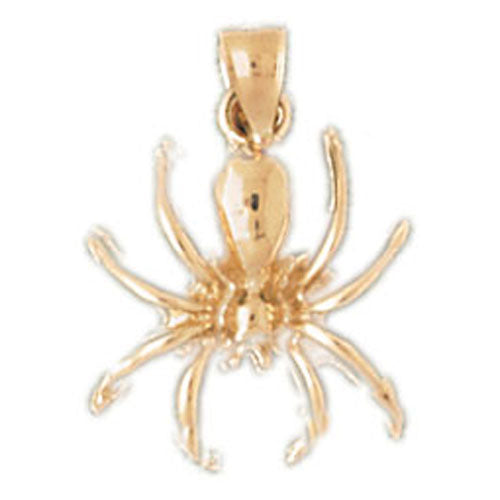 14k Yellow Gold Spider Charm