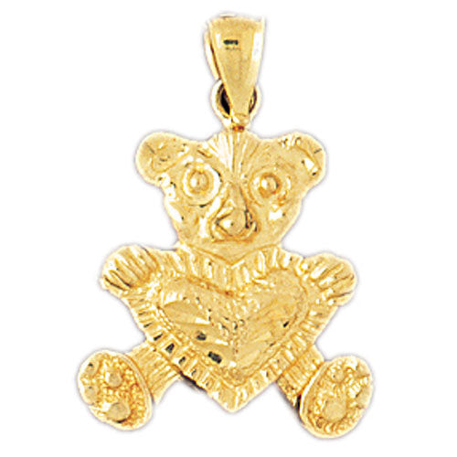 14k Yellow Gold Teddy Bear Charm