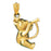 14k Yellow Gold Teddy Bear with Horn Charm