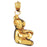14k Yellow Gold Teddy Bear with Cymbals Charm