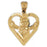 14k Yellow Gold Teddy Bear in Heart Charm