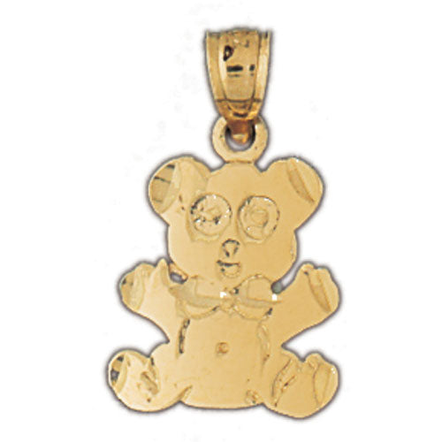 14k Yellow Gold Teddy Bear Charm