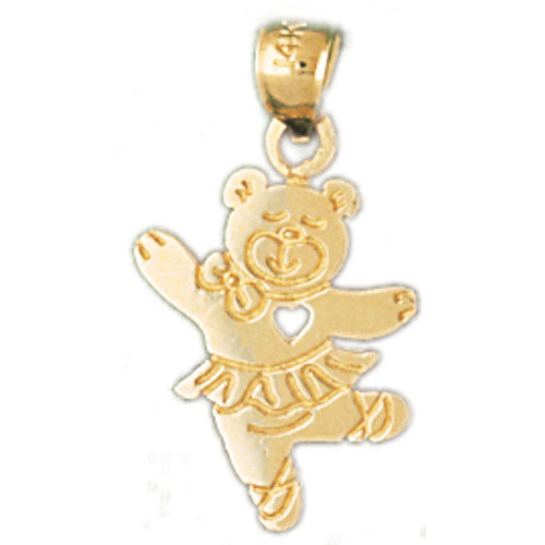 14k Yellow Gold Teddy Bear Charm