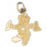 14k Yellow Gold Teddy Bear Cheerleader Charm