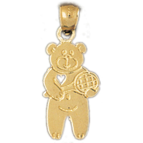 14k Yellow Gold Teddy Bear Charm