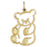 14k Yellow Gold Teddy Bear Charm