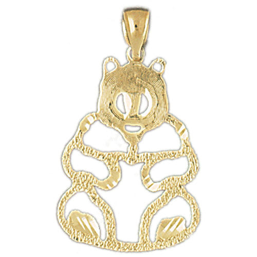 14k Yellow Gold Panda Bear Charm