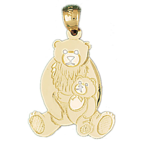 14k Yellow Gold Bear with Cub Charm