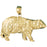 14k Yellow Gold Grizzley Bear Charm