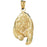 14k Yellow Gold Grizzley Bear Charm